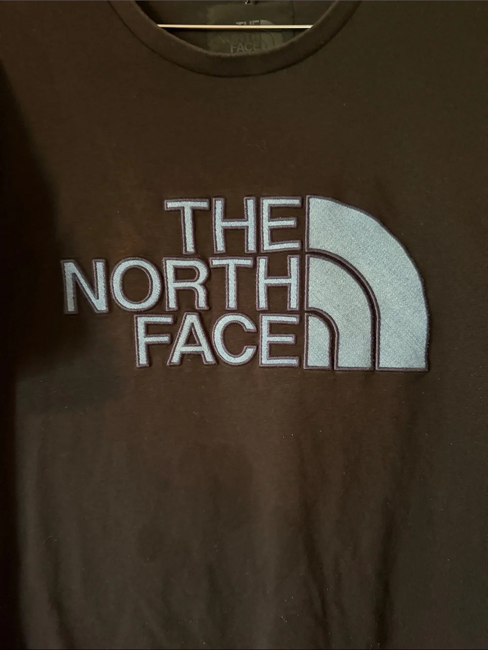 The North Face Black Short Sleeve Tee with Blue Logo | Men's Medium